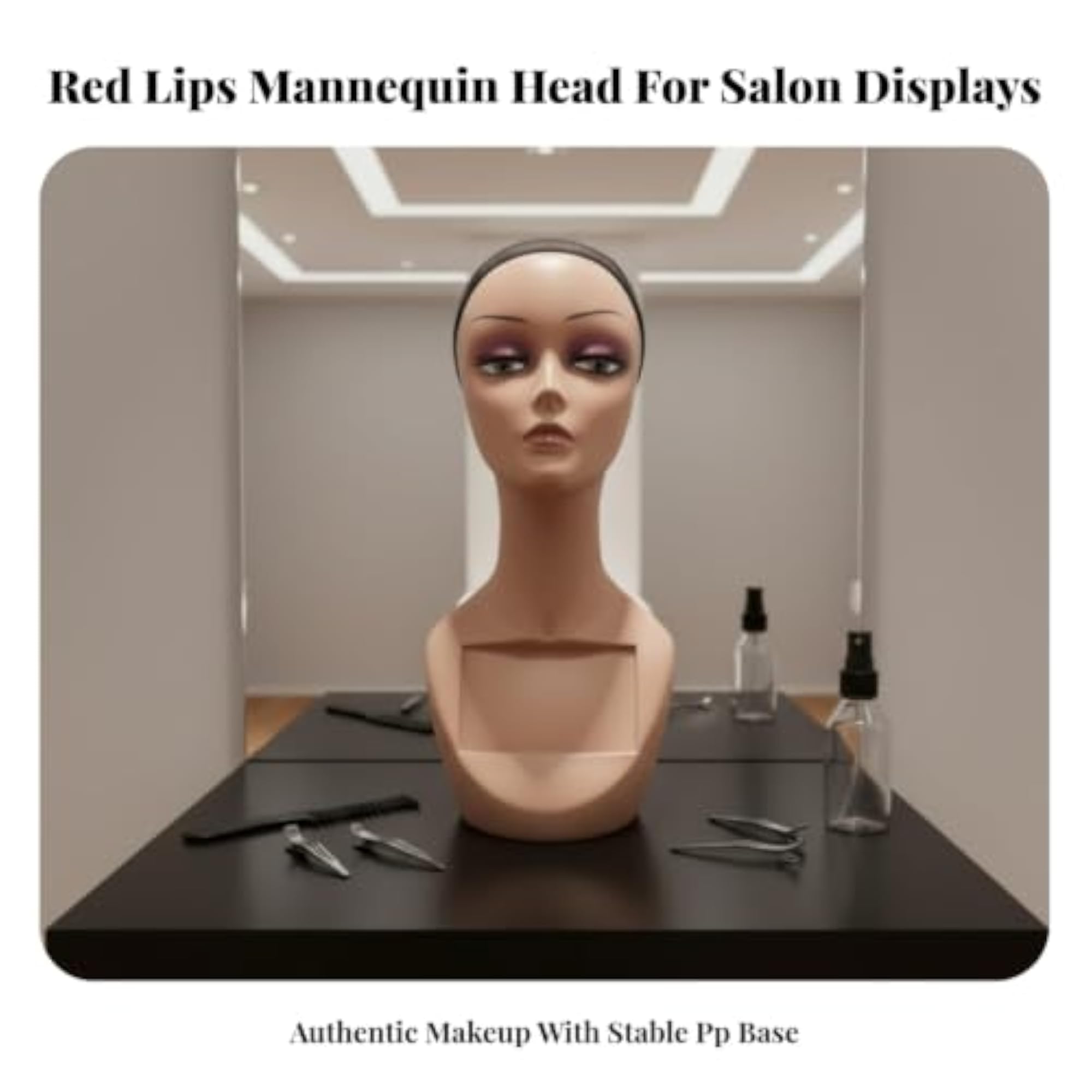 Glossy Bust Display with Base, Professional Use