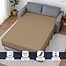 Cottington Lane 1 Piece Sleeper Sofa Fitted Sheet Queen Size, Premium Quality 100% Egyptian Cotton, 6 Inch Deep Sofa Bed/Pullout Couch Bottom Sheet Only, Cooling, Soft & Breathable, Taupe