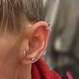 BelleVive G23 Tytanowe Kolczyki Clicker do Chrząstki, 16 g, Podwójne/Potrójne Przegrody Nosowej, Biżuteria Conch, Tragus, Nosa, Kreolki dla Kobiet, Srebrne, 12