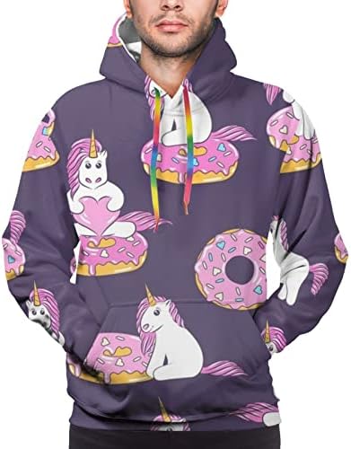 Amazon.com: MZERSE Sudadera con capucha para hombre, diseño de unicornio  rosa y donut de manga larga, poliéster, con bolsillo, para correr y hacer  deporte : Deportes y Actividades al Aire Libre