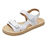 Uwdiohq Sandalias Deportivas Ligeras E Informales De Verano Para Mujer. Sandalia Mujer Roja (White, 40) Cangrejeras Transparentes Cuña Corcho Calzado Ortopedico Women'S Sandals Brillantes Jelly