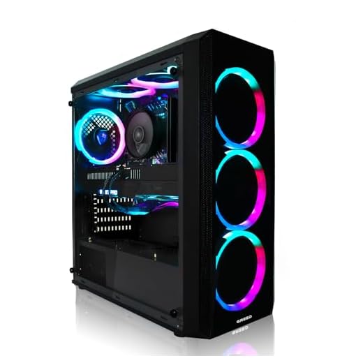 Greed® MK2 Plus - High End Gaming PC - AMD Ryzen 7 5700X + RX 9060XT 16GB - Schneller RGB Computer + 4K Raytracing Rechner mit 4,6 GHZ - 32GB DDR4 RAM - 1TB SSD + 750W Netzteil - WLAN + Windows 11 Pro