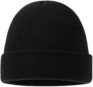 Amazon Brand - Hikaro Mens Wool Beanie with Fleece Knitted Winter Hat Thicken Hat Thermal Windproof Unisex Hats