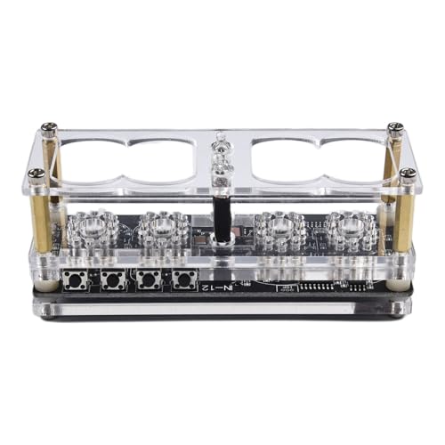 BlissfulAbode IN2 - Reloj Nixie fluorescente con 225 colores, luz de visualización de hora, fecha, CC, 5 V, accesorio de reloj acrílico de alta calidad en stock