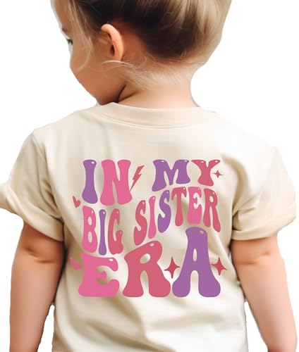 In My Big Sister Era Shirt, Sibling Reveal, Pregnancy Announcement Shirt, Baby Shower Gift, Toddler Girl Outfit, Trendy Retro Toddler Outfit,