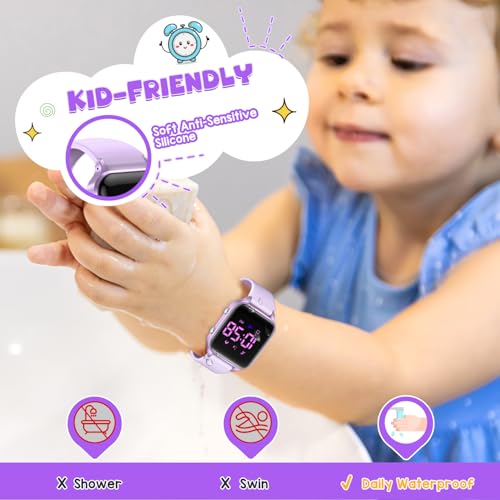 Timever Kids Digital Watches for Boys Girls, Sports Watch with Fitness Tracker, Pedometer, Alarm Clocks, Stopwatch, No App Needed Waterproof Kids Watch, Gift for Teens Student Girls Boys Ages 5-14 by Timever - Image 7