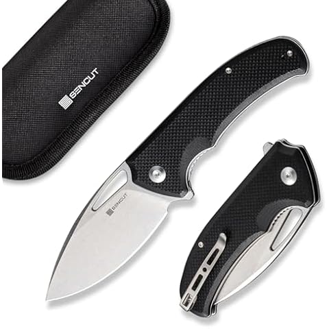 SENCUT Phantara Pocket Knife for Men, Flipper knife for EDC, Folding Knives with 3.7" blade, G10 Handle with Liner Lock, Utility knives for Camping Hunting Gift S23014-1 (Black) Cover
