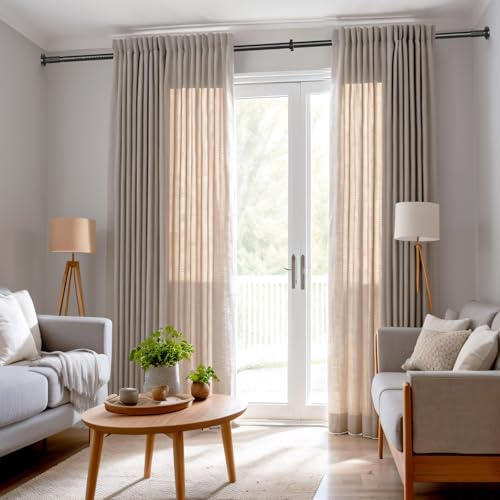 Tension Curtain Rod 51-165In(4.25-13.75Ft), Extra Long Outdoor Curtain Rod No Drilling for Window or Bathroom Patio, Adjustable Spring Shower Rod, Easy to Install Never Rust, Rod Diameter 1.26In-Black by ZYRW - Used condition - Image 9