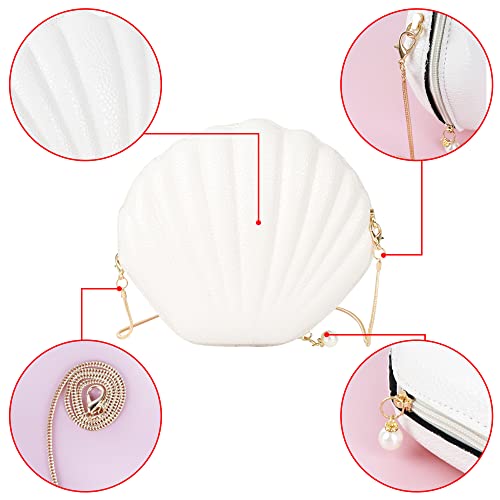 Image of Women Seashell Evening Bag Purse Mermaid Chain Strap Clutch Handbag Shoulder Bag | Seashell