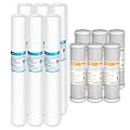 5 Micron 20"x2.5" Melt-Blown Water Filter & 5 Micron 10"x2.5" Carbon Water Filter for Whole House Filtration System and Water Softener System