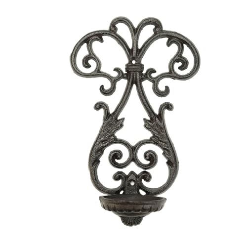 Bougeoirs muraux en fonte noir B style vintage pour bougies chauffe-plat