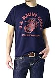 [FLAG ON CREW] (フラグオンクルー) 半袖 Tシャツ メンズ 半袖 吸汗速乾Tシャツ 空挺兵 陸軍兵 海兵隊 プリントt / D2K / M 海兵隊ネイビー
