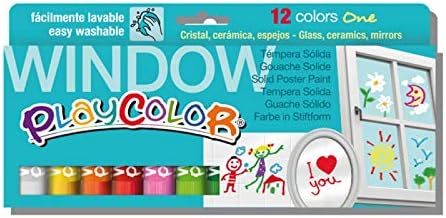 PlayColor, PC02011 Playcolor Window Poster Paint, Pack of 12