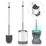 [page_title]-FYLINA Toilettenbürste, Silikon Klobürste ohne Bohren Wandmontage & Stehen WC Bürste mit Halter, Premium WC-Bürste mit Abnehmbar Wasserspeicherschublade und schnell trocknendem Haltersatz