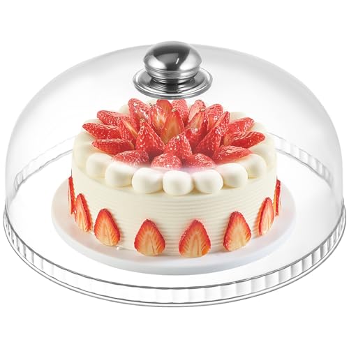 Sewroro Clear Cake Dome Cover Round Cake Stand Lid Cover Pastry Dessert Display Cloche for Food