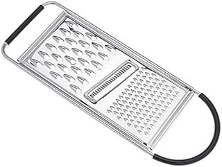 AmazonCommercial Stainless Steel Flat Cheese Grater with Non-Slip Handle and Base