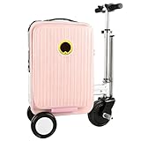 guoyjmm Maleta Eléctrica de 20', Ligera y Portátil, con Ajuste de Velocidad, Cerradura con Código TSA, Capacidad de Carga de 110 Kg y Marcha Adelante/Atrás Pink-A