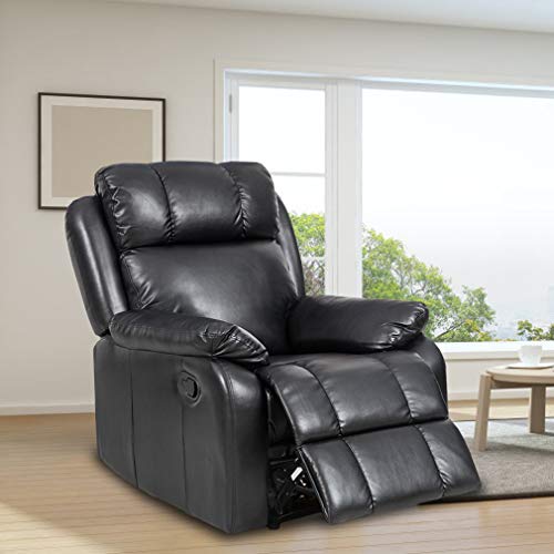 Bestmassage Recliner Chair Leather Sofa Recliner Couch Manual Reclining Home Theater Seating Manual Recliner Motion For Living Room Furniture #TOP3