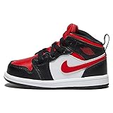 Jordan Baby Boy's Jordan 1 Mid (Infant/Toddler) Black/Fire Red/White 9 Toddler M