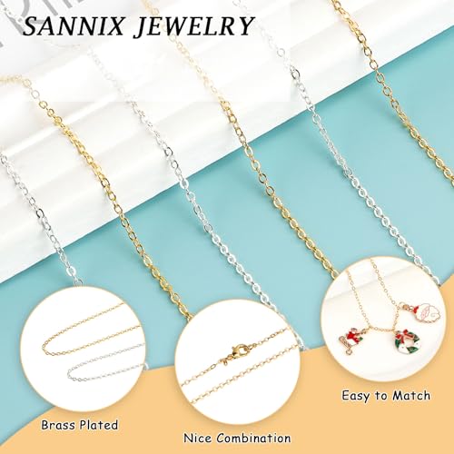 SANNIX 20 Feet Chains for Jewelry Making, Necklace Chains with Lobster Clasps and Jump Rings 1.8 mm DIY Link Chain for Necklace Earring Bracelet Making Supplies, Silver - Thumbnail 3