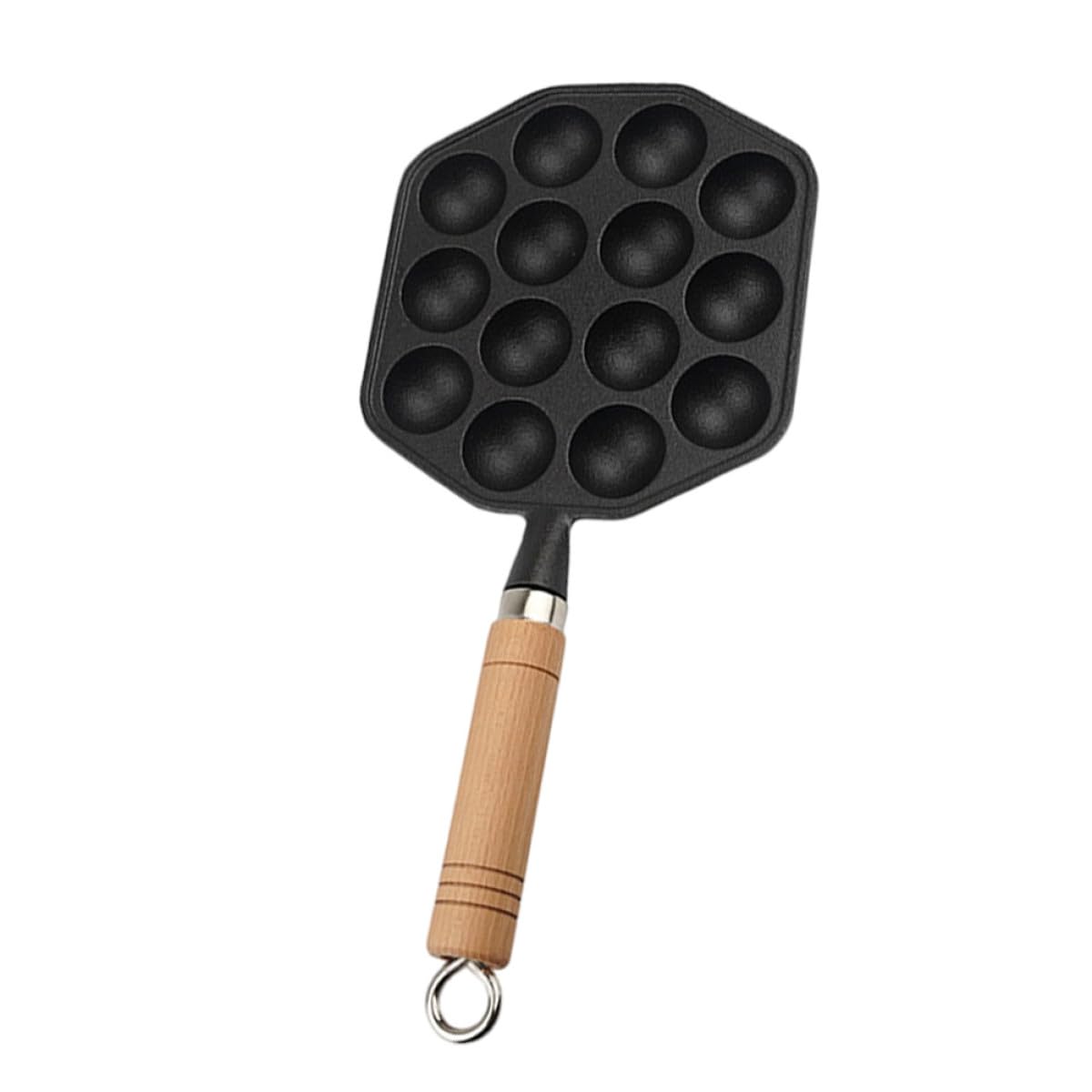 Abaodam Sartén de Hierro Fundido Grueso, Molde para Albóndigas de 14 Agujeros, sin Revestimiento Antiadherente, Multiusos para Cocina Doméstica y Profesional, Ollas para Freír y Cocinar