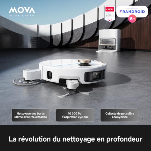 MOVA V70 Ultra Complete Robot Aspirateur, Blanc | Exten...