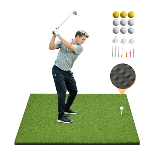 Sturdum Golf Hitting Mat, 5×4ft 21MM Golf Driving Mat Set