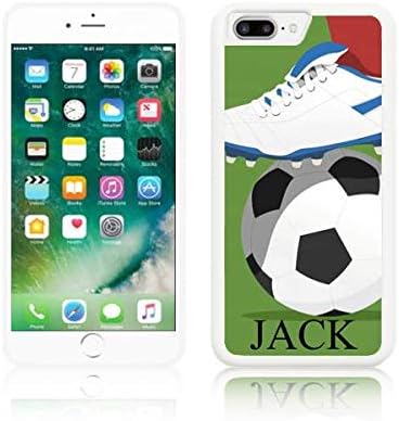 Jackster Trading Ltd Personalised 'FOOTBALL FOOTBALLER with NAME ' Silicone TPU Case for all Apple IPHONES (iPhone 8 PLUS, WHITE)