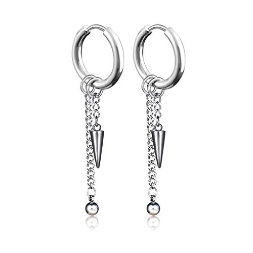Xusamss Punk Jewelry Stainless Steel Huggie Hinged Earrings