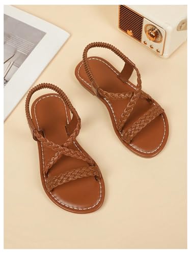 GORGLITTER Girl's Sandals Dressy Ankle Strap Sandal Open Toe Bridal Slides Flats Summer Cute Vacation Sandals4