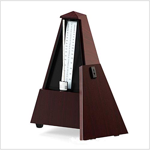 機械式メトロノーム、金属巻き上げ時計機構機械式メトロノームクラシック木目調ピラミッドピアノ練習(Color:Red)