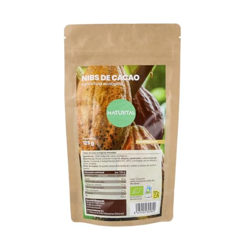 Nibs de cacao 125 g bio Naturitas Essentials | Vegano, Sin Gluten, Sin Lactosa, Sin Azúcar añadido | Repostería