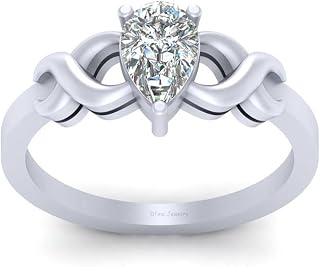 0.75ct Diamond Infinity Promise Ring Pear Cut Solitaire Diamond Ring For Her Solid 925 Sterling Silver