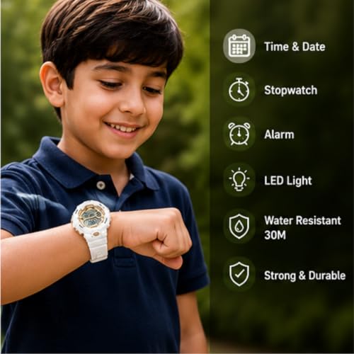 XENTON Store XENTON Digital Sports Watch for Boys & Girls, White - Image 5