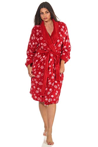 Normann Peignoir de Bain pour Femme en Polaire Corail - Rouge - Small Cover