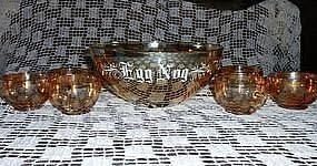 Jeannette Camellia Peach Luster Egg Nog Set