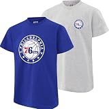 Ultra Game Youth NBA Official Super Soft 2 Pack T-Shirt Set, Philadelphia 76ers, Team Color, 8