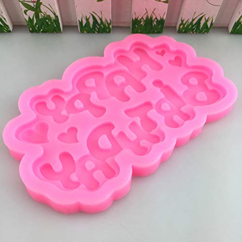 Allinlove 4 Pcs Letter Silicone Molds, Happy Birthday Alphabet Fondant Mold Chocolate Candy Molds Letters Silicone Fondant Cake Molds Polymer Clay Mold For Birthday Cake Cupcake Topper Decoration #TOP5