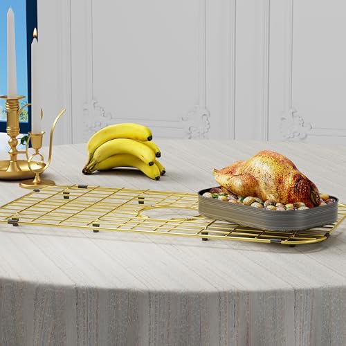 Sink Protector Sink Rack,Large Gold Kitchen Sink Grate,26" X 14" Centered Drain with Corner Radius,Sink Bottom Grid for Kitchen, 304 Stainless Steel Rust Resistant by SlimmKISS - Image 8