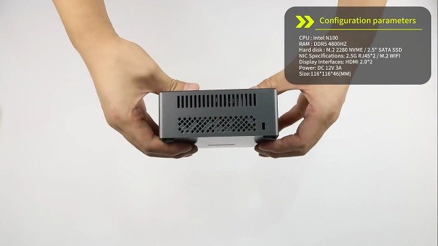 Mini PC, Intel N100 CPU 3.4G, 8GB DDR5, 256GB NVME SSD, Dual 2.5Gb