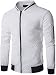 Veravant Sweat-Shirt Homme Manches Longues Pull Uni Zippé Bomber Blouson Veste Sport - Blanc - Large