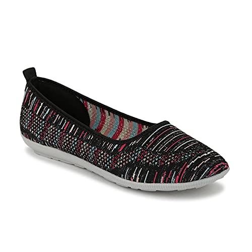 Image of Marc Loire Women's Lightweight Athleisure Knitted Active Wear Slip-On Ballerina Casual Shoes for Daily Walking