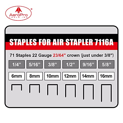 Aeropro Tools 7116A 22 Gauge Air Stapler, 3/8 Inch Crown 1/4-Inch To 5/8-Inch Upholstery Stapler #TOP4