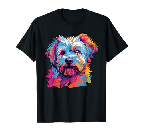 Watercolor Colorful Dandie Dinmont Terrier Dog T-Shirt