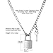 HZMAN Lover Heart Padlock Necklace Padlock Collar Choker for Men Women with Lock and Key 24 Inch (Square)