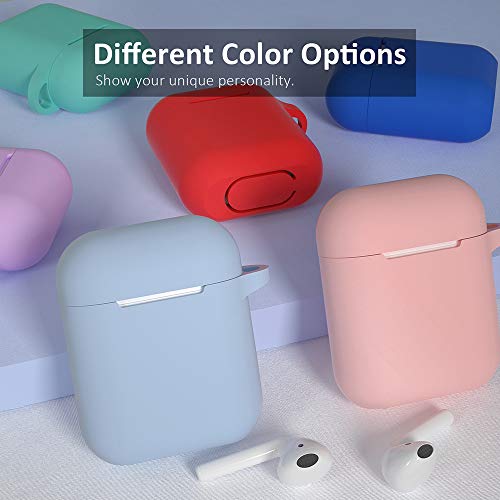 Airpods Case, Full Protective Silicone Airpods Accessories Cover Compatible With Apple Airpods 1&2 Wireless And Wired Charging Case(Front Led Visible),Denim Blue #TOP6