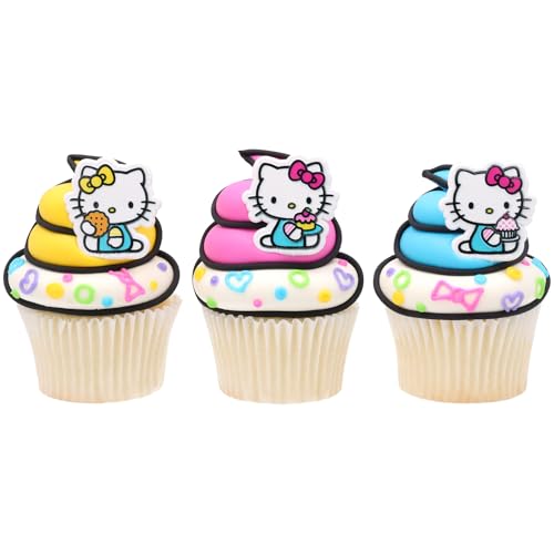 DecoPac Hello Kitty® Rings, Cupcake Decorations Featuring Hello Kitty and Mimmy, Pink And Yellow - 24 Pack by DecoPac - Image 8