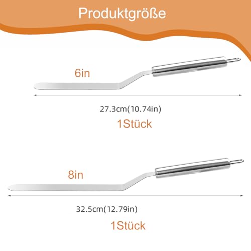 2 Stück Tortenmesser,Winkelpalette,Zwei Verschiedene Größen von Tortenmessern aus Rostfreiem Stahl,Tortenspachtel,Winkelpalette Torte,Winkelpalette Torte,Zum Backen,Verteilen Und Dekorieren Von Torten