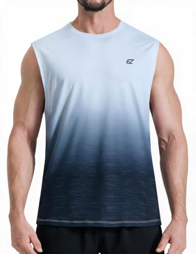 Image of EZRUN Men's Workout Sleeveless Shirts Quick Dry Muscle Swim Shirt Gym Fitness Running Beach Tank Tops