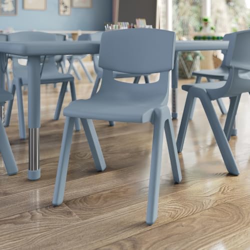 Image of Flash Furniture Stackable Plastic School Chair, Dusty Blue, Set of 2